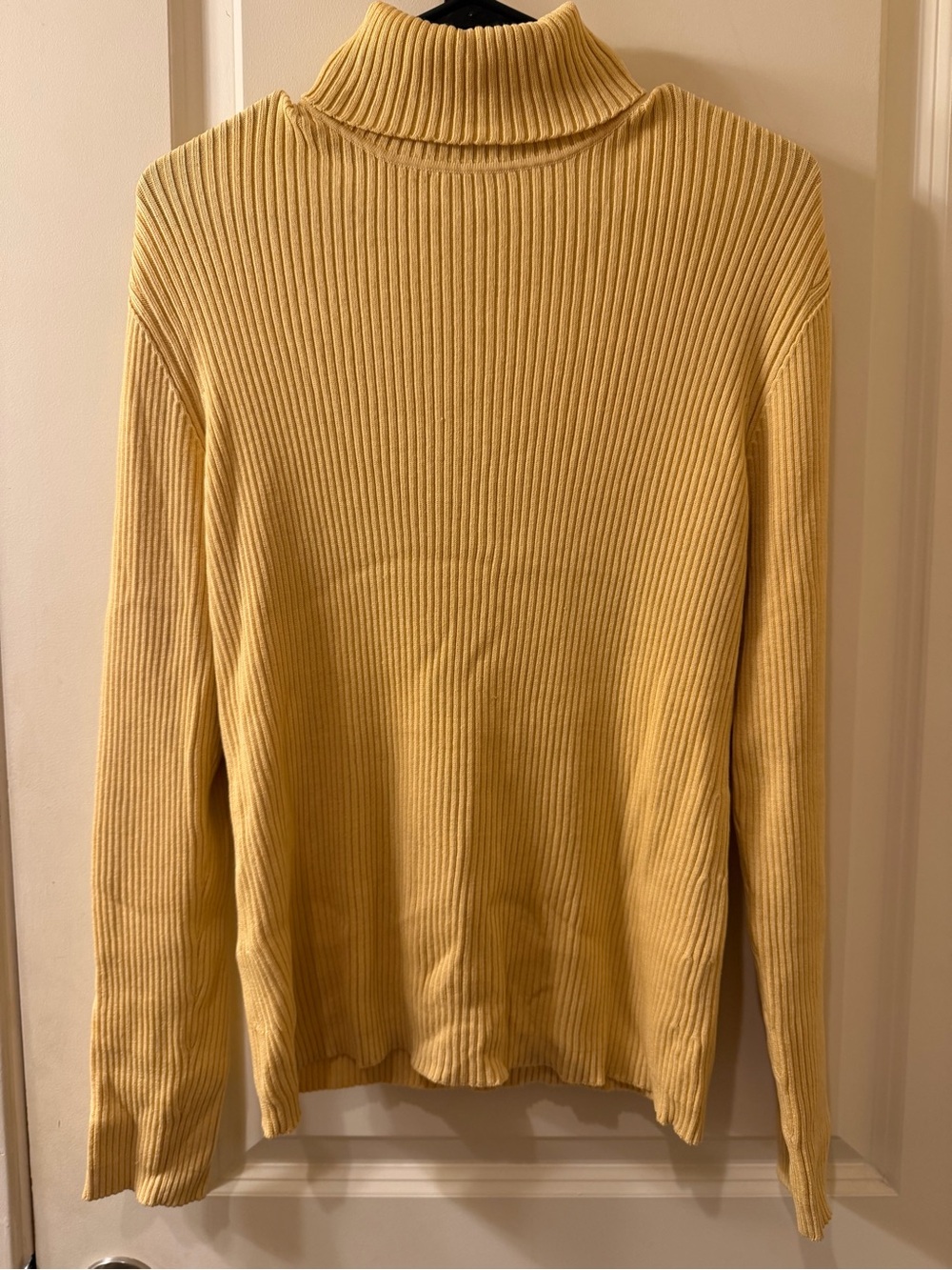 Chico’s Silk Blend Ribbed Turtleneck Sweater Gold Yellow XL 3